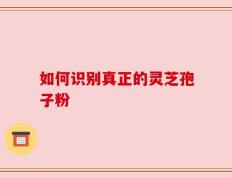 如何识别真正的灵芝孢子粉