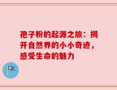 孢子粉的起源之旅：揭开自然界的小小奇迹，感受生命的魅力