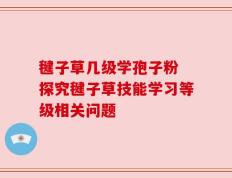 毽子草几级学孢子粉 探究毽子草技能学习等级相关问题