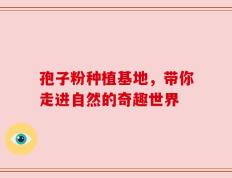孢子粉种植基地，带你走进自然的奇趣世界