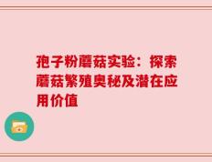 孢子粉蘑菇实验：探索蘑菇繁殖奥秘及潜在应用价值