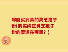 哪能买到真的灵芝孢子粉(购买纯正灵芝孢子粉的渠道在哪里？)