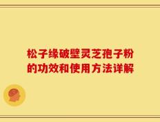 松子缘破壁灵芝孢子粉的功效和使用方法详解