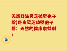 天然野生灵芝破壁孢子粉(野生灵芝破壁孢子粉：天然的健康增益剂)