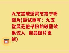 九芝堂破壁灵芝孢子粉图片(尝试重写：九芝堂灵芝孢子粉的破壁效果惊人  商品图片更新)