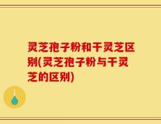 灵芝孢子粉和干灵芝区别(灵芝孢子粉与干灵芝的区别)