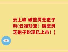 云上峰 破壁灵芝孢子粉(云端珍宝：破壁灵芝孢子粉现已上市！)