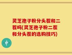 灵芝孢子粉分头茬和二茬吗(灵芝孢子粉二茬和分头茬的选购技巧)