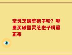 堂灵芝破壁孢子粉？哪里买破壁灵芝孢子粉最正宗