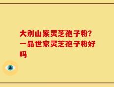 大别山紫灵芝孢子粉？一品世家灵芝孢子粉好吗
