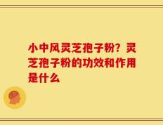 小中风灵芝孢子粉？灵芝孢子粉的功效和作用是什么