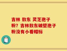 吉林 敖东 灵芝孢子粉？吉林敖东破壁孢子粉没有小看帽标