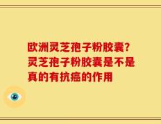 欧洲灵芝孢子粉胶囊？灵芝孢子粉胶囊是不是真的有抗癌的作用