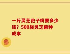 一斤灵芝孢子粉要多少钱？500袋灵芝菌种成本