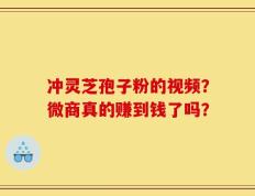 冲灵芝孢子粉的视频？微商真的赚到钱了吗？