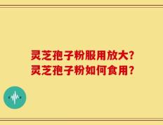 灵芝孢子粉服用放大？灵芝孢子粉如何食用？