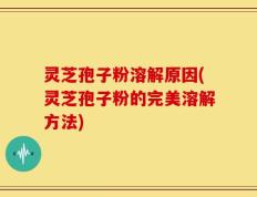 灵芝孢子粉溶解原因(灵芝孢子粉的完美溶解方法)