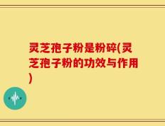 灵芝孢子粉是粉碎(灵芝孢子粉的功效与作用)