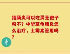 结肠炎可以吃灵芝孢子粉不？中华草龟肠炎怎么治疗，土霉素管用吗？