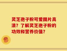 灵芝孢子粉可爱图片高清？了解灵芝孢子粉的功效和营养价值？
