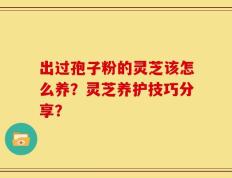 出过孢子粉的灵芝该怎么养？灵芝养护技巧分享？