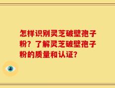 怎样识别灵芝破壁孢子粉？了解灵芝破壁孢子粉的质量和认证？