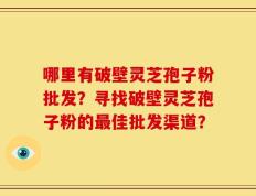 哪里有破壁灵芝孢子粉批发？寻找破壁灵芝孢子粉的最佳批发渠道？