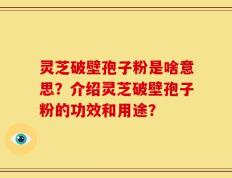 灵芝破壁孢子粉是啥意思？介绍灵芝破壁孢子粉的功效和用途？