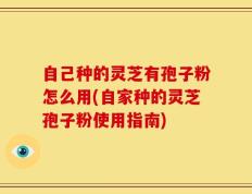 自己种的灵芝有孢子粉怎么用(自家种的灵芝孢子粉使用指南)