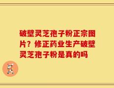 破壁灵芝孢子粉正宗图片？修正药业生产破壁灵芝孢子粉是真的吗