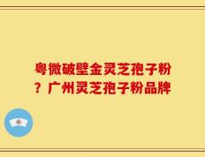 粤微破壁金灵芝孢子粉？广州灵芝孢子粉品牌