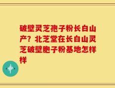 破壁灵芝孢子粉长白山产？北芝堂在长白山灵芝破壁胞子粉基地怎样样