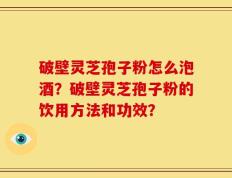 破壁灵芝孢子粉怎么泡酒？破壁灵芝孢子粉的饮用方法和功效？
