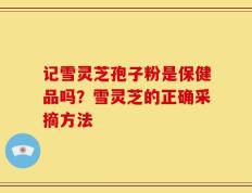 记雪灵芝孢子粉是保健品吗？雪灵芝的正确采摘方法