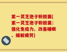 紫一灵芝孢子粉胶囊(紫一灵芝孢子粉胶囊：强化免疫力、改善睡眠、缓解疲劳)