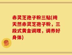 赤灵芝孢子粉三贴(纯天然赤灵芝孢子粉，三段式黄金调理，调养好身体)