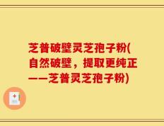 芝普破壁灵芝孢子粉(自然破壁，提取更纯正——芝普灵芝孢子粉)