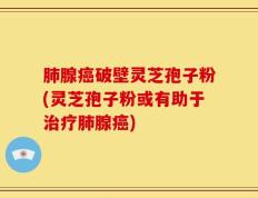 肺腺癌破壁灵芝孢子粉(灵芝孢子粉或有助于治疗肺腺癌)