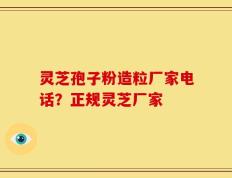 灵芝孢子粉造粒厂家电话？正规灵芝厂家