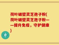 荷叶破壁灵芝孢子粉(荷叶破壁灵芝孢子粉——提升免疫，守护健康)
