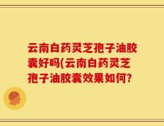 云南白药灵芝孢子油胶囊好吗(云南白药灵芝孢子油胶囊效果如何？