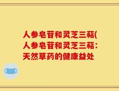 人参皂苷和灵芝三萜(人参皂苷和灵芝三萜：天然草药的健康益处