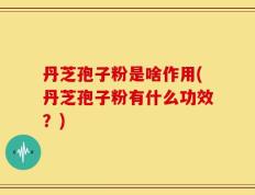 丹芝孢子粉是啥作用(丹芝孢子粉有什么功效？)