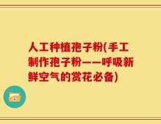 人工种植孢子粉(手工制作孢子粉——呼吸新鲜空气的赏花必备)