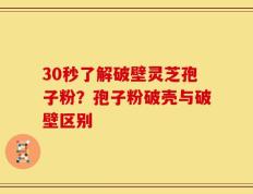 30秒了解破壁灵芝孢子粉？孢子粉破壳与破壁区别