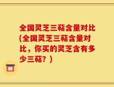 全国灵芝三萜含量对比(全国灵芝三萜含量对比，你买的灵芝含有多少三萜？)