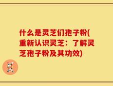 什么是灵芝们孢子粉(重新认识灵芝：了解灵芝孢子粉及其功效)