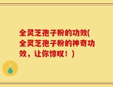 全灵芝孢子粉的功效(全灵芝孢子粉的神奇功效，让你惊叹！)