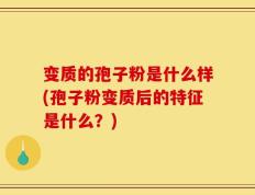 变质的孢子粉是什么样(孢子粉变质后的特征是什么？)