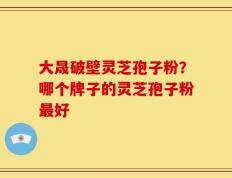 大晟破壁灵芝孢子粉？哪个牌子的灵芝孢子粉最好